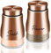 holoith Copper Salt and Pepper Shakers Set, 5 oz Glass Bottom Salt Shaker with Stainless Steel Lid Modern Farmhouse Kitchen Decor and Accessories for Restaurant, Wedding, Housewarming Gifts (Copper)