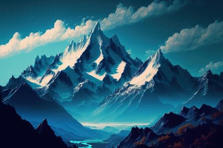 adrium Acryl-Bild 60 x 40 cm: Berge vor einem blauen Himmel (200269927)