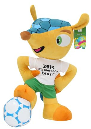 Promo-Dis Fuleco - Ballon sous le pied - 52 cm - Mascotte en peluche de la Coupe du monde de football 2014 au Brésil