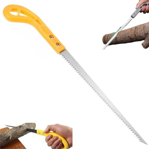 LXCJZY Outdoor Portable Hand Saw,9 Inch Rugged Blade Hand Saw,Household Garden Small Hand Saw,Rugged Triple Razor Tooth Steel Mini Hand Saw for Camping,Pruning,Backpacking,Survival (Yellow)