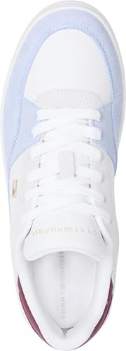 Tommy Hilfiger Damen Court Sneaker Essential Basket Low Top, Mehrfarbig (Ecru/Breezy Blue), 37