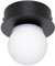 EGLO LED Deckenleuchte Mosiano, kleine Badezimmer Deckenlampe in Kugelform, Badlampe Decke aus Metall in Schwarz und Glas in Weiß, Deckenbeleuchtung warmweiß, IP44, ∅ 11 cm