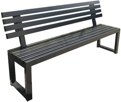 Bank Gartenbank, Terrassenbank für den Außenbereich, langlebige Parkbank aus verzinkten Eisenrohren, mit Loveseat-Rückenlehne, Elegante Terrassenmöbel, für Terrasse, Veranda oder Balkon (Far