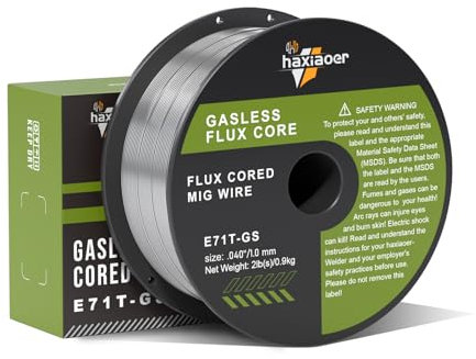 haxiaoer Filo Animato per Saldatura MIG Senza Gas Flux 1,0mm 1kg per Saldatrice No Gas, Cavo Universale per Saldatura MIG MAG, E71T-GS, D100
