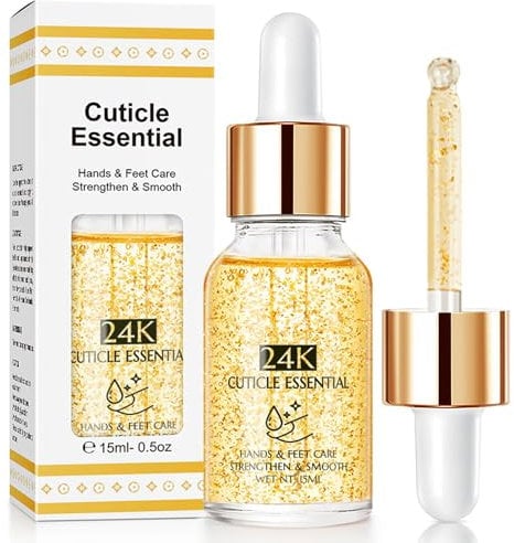 Nail Cuticle Oil with Organic Vitamin E & B, Cuticle Oil for Nails, Jojoba Nail Cuticle Oil, Nail Oil Soothe Moisturize with Dropper Design for Dry Rough Nail Care Repair (15ml)