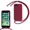 FERLAN Funda Silicona Líquida con Cuerda para iPhone 6 Plus/7 Plus/8 Plus,Carcasa Ultrafina Suave Silicona Case con Correa Colgante Ajustable Collar Correa de Cuello Cadena Cordón,Rojo Oscuro