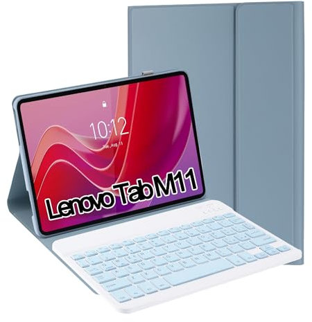 Jeloyutek per Lenovo Tab M11 11 (TB330FU/330XU) 2024 Custodia con Tastiera, Italiano QWERTY Tastiera Staccabile e Cover per Lenovo Tablet M11 2024, Blu