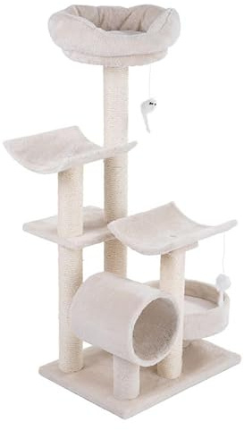 zooplus Kratzbaum Penelope | ideal auch für Kitten, große Katzenrassen oder Katzensenioren | Höhe: 116cm (Creme)