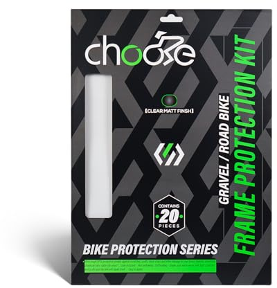 Chooee Rennrad/Gravel Fahrrad Rahmenschutzfolie,20 Stück Fahrrad Aufkleber Rahmen Set für Ober und Unterrohr, Hinterrad Ober und Untergabel,(Schwarz/Transparent)