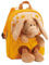 NICI Rucksack 21x26cm gelb mit Plüschtier Hase 25cm - Abnehmbarer Pluschspielzeug Weich Flauschig, Kindergarten Rucksack mit Kuscheltier für Jungen und Mädchen - 61764
