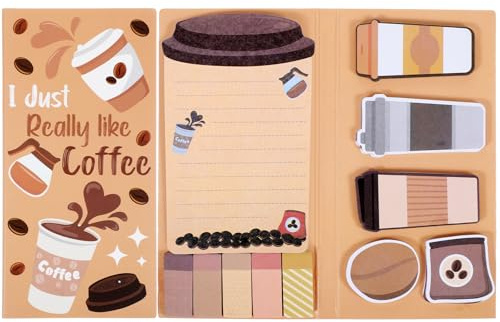 Ymapinc 440 Blatt Cute Sticky Notes Lustig Haftnotizen Klebezettel Selbstklebend Stick Notes Kaffee für Studenten Lehrer Büro Zuhause Schule Geschenke