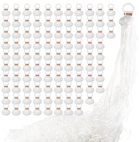 No Mess Streamers 100pack, White Confetti Poppers,Hand Throw Party Poppers No Mess for Birthday, Graduation, Wedding Send Off, Engagement Party Favors（White 100Pack）