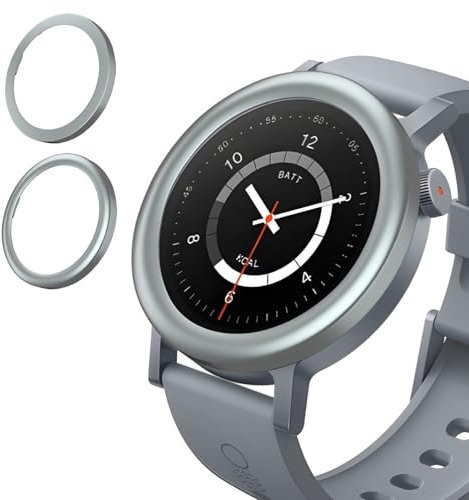 2 fundas compatibles con CMF by Nothing Watch Pro 2, estilo curvo y plano, resistente a los arañazos, impermeable, carcasa de acero inoxidable (gris)