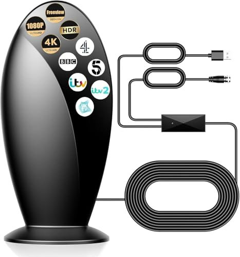 Indoor TV Aerial,560+ Miles Range Digital TV ariels indoor for Smart TV and Older TVs,Support 4K 8K 1080P HD Local Channels with 18FT HD Cable & Signal Booster