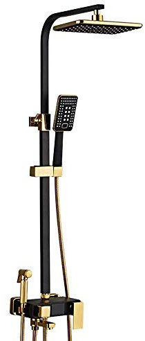 Pantalla Digital Inteligente Dicho de Ducha de Ducha de Ducha de latón Negro de Oro Negro