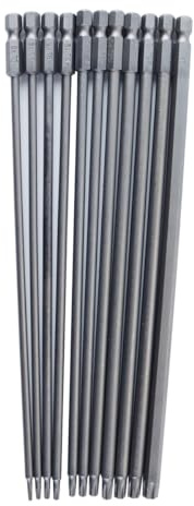 Hoite 11 Pcs 200mm Extra Long Torx Screwdriver Bit Set, Magnetic Torx Head Screwdriver Bits S2 Steel Star Screw Driver Drill Bits(T6-T40)