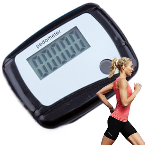 Einfacher Schrittzähler, Schrittzähler zum Gehen, tragbarer 3D-Schrittzähler mit Clip, Schrittzähler für Spaziergänge, genaue Schritte, digitales LCD-Pedomet zum Joggen,