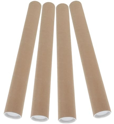 DOITOOL Versandhülsen mit Deckel Wiederverwendbare 4 Runde Kompakt und Strapazierfähig aus Robustem Kraftpapier für Sicheren Versand und Professionellen Postversand