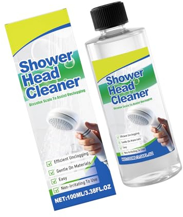 Shower Head Cleaner Solution 100ml Lime Deposit Remover & Descaler Hard Water Stain Remover for Bathroom Fixtures Shower Head Cleaner Solution