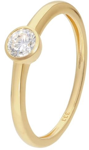 GLIZZ Damenring mit Lab Grown Diamant 0,25 ct. Gold 333 Brillantring GL1462 | zeitloses Schmuckstück für Frauen, elegantes Accessoire