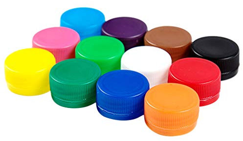 Supvox Lot de 100 Bouchons de Bouteilles en Plastique Multicolores pour Les projets d'artisanat des Enfants