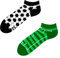 Dedoles Sneaker Socken Low Cut Füßlinge Unisex Damen Herren Baumwolle lustiges Design Geschenk links rechts verschieden, Farbe Grün, Motiv Fußball Knöchelsocken, Gr. 39-42