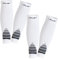CFLEX Herren & Damen Sport Kompressions Stulpen (2 Paar) Wadenbandage - Weiss-Grau S-M
