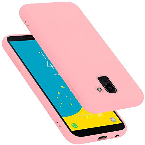 Cadorabo Hülle kompatibel mit Samsung Galaxy J6 2018 Hülle Silikon Handyhülle für Galaxy J6 2018 Case aus flüssigem Silikon- Kratzfeste und stoßfeste dünne TPU Schutzhülle - Liquid PINK