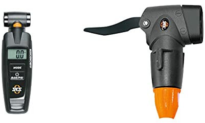 SKS GERMANY AIRCHECKER ( AV / SV ) 2. Generation Druckluftprüfer für Fahrräder (hohe Messgenauigkeit, Ventilanschluss: AV & SV, digitale Anzeige, beleuchtetes Display, Druckablassknopf), Schwarz