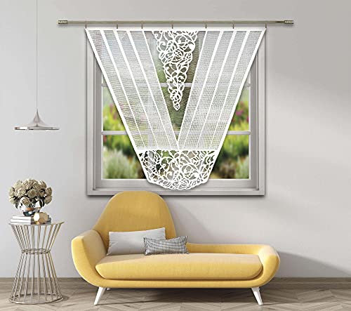 NEUHEIT Exklusive Vorhänge Fertiggardine Viele Größen Jacquard Set mit Muster (G 686 140x140)
