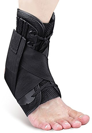Kuangmi Knöchel-Stützklammer verhindern Varus- und Valgusverstauchungen vom Sport-Basketball, der Volleyball-Fußball läuft etc 1 Stück (Schwarz, M)