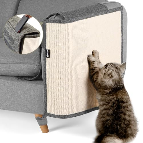 NATUYA Kratzschutz Sofa Katze Möbelschoner - Katzenmöbel Schutz Kratzschutz dehnbar Anti-Kratzer Sofa Kissen (Dunkelgrau, Links)