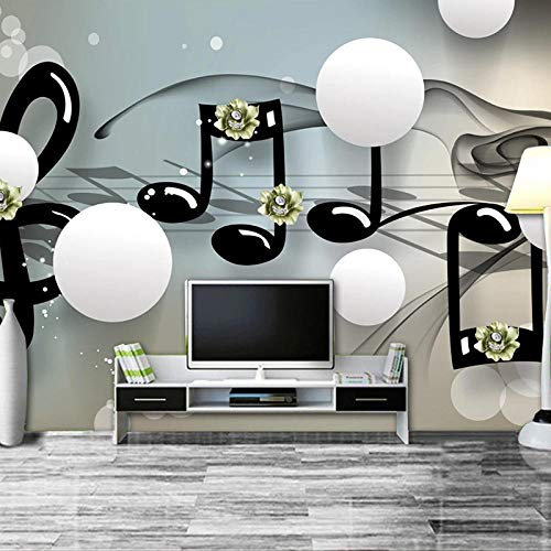 YXTSmurals Fototapete Selbstklebende 3D Effekt Einfach Weiß Sphärisch Musik 3D Tapete Wandtapete Art Poster Wohnzimmer Kinderzimmer Tv Hintergrund Wanddeko Wandbilder