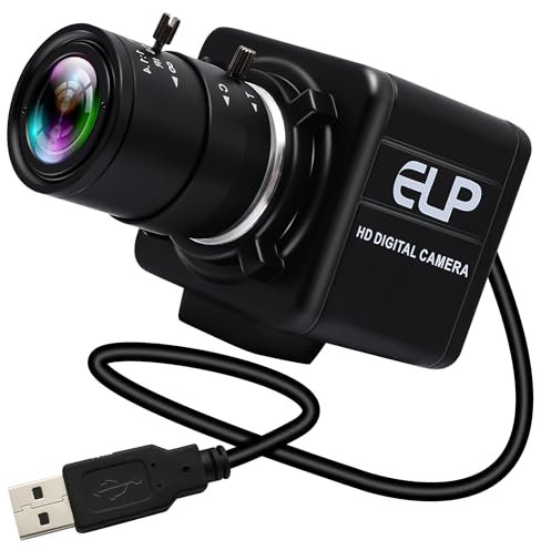 ELP 8MP USB Kamera Weitwinkel 2.8-12mm Manueller Zoom USB Webcam, Full HD 2448P USB Computer Kamera für Videokonferenz Varifocus Web Cams Nahaufnahme USB Kameras für Windows Linux Mac