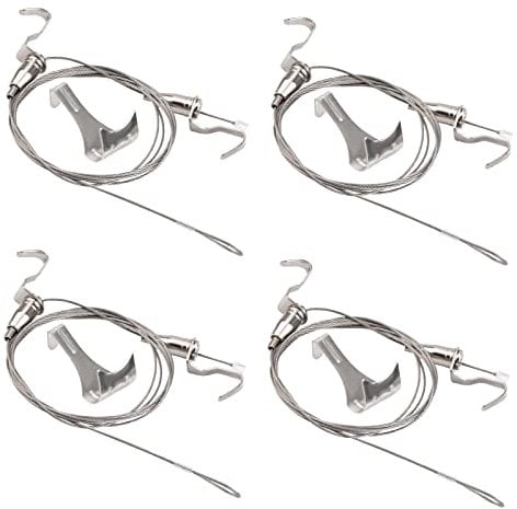 UFURMATE Kit para colgar fotos con ganchos, 4 juegos de cuerda de alambre de acero inoxidable de 2 m, kit de exhibición de imágenes con 8 ganchos ajustables para colgar 2 imágenes en 1 alambre