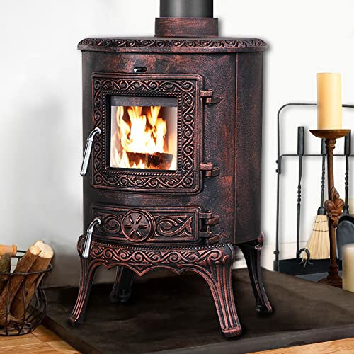 NRG 5KW Wood-Burning Stove Defra Approved Eco Design Stoves Cast Iron Fireplace Antique Bronze