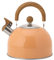 ATAAY Orange Whistling Tea Kettle for Stovetop 2.3Food Grade Stainless Steel Teapot with Cool Touch Ergonomic Handle