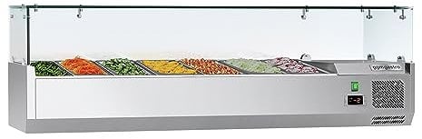 GGM Gastro Kühlaufsatzvitrine ECO - 44 Liter - Edelstahl - Glastür - Elektronische Temperaturregelung - Digitales Thermostat - AGG153ND#07