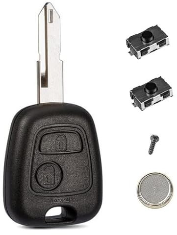 LAKAMODO Coque Plip Clé Télécommande pour Peugeot 106 206 206CC 306 +2 Switchs Bouton +Pile (1-206)