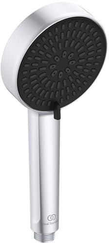 Ideal Standard - Alu+, Doccetta a mano per doccia anticalcare in alluminio a due funzioni con diametro 10cm, Telefono doccia con portata 8l/min, Matt silver