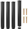 Brelet Set 4 Piedi Universali per Rete a Doghe 30-32cm Regolabili, Piedini per Letto Quadrato Design Naturale, Piedini per Letto Contenitore, Gambe per Mobili in Acciaio Nero