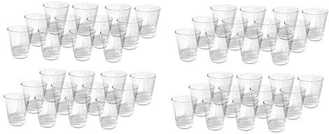 Provance Lot de 48 verres à liqueur courts en verre à tequila - 2 cl - 4 cl - 20 ml - 40 ml - Verre à vodka - Verre à vodka - Stable - Fond renforcé - Passe au lave-vaisselle