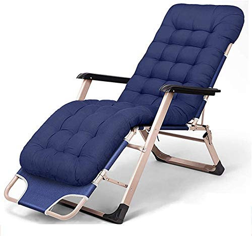 Leichter Liegestuhl, verstellbare Freizeitliege, Gartenliege, klappbare Sonnenliege, Aluminiumrahmen, dreibeinige Liege mit 5 cm dicker Matratze, abnehmbares Kissen, tragend Comfortable anniversary