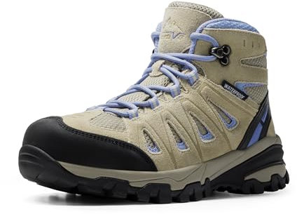 NORTIV 8 Scarpe da Trekking Impermeabili da Donna Scarponi da Montagna Trekking Antiscivolo Leggero Esterno Traspirante,Size 39,Beige/Viola,SNHB211W