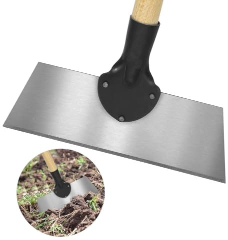 HONMOK Pala Multifuncional de Limpieza de Jardinería Rascador 25CM Herramienta de Jardín Exterior Pala Plana de Acero para Quitar Hierba Granja Desherbar Mango de Madera no incluidos