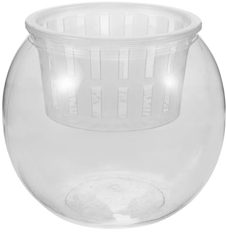 Milisten Transparent Fish Bowl Hydroponic Fish Tank for Turtles Elegant Desktop Aquarium Decor Easy Maintenance for Home Office Shop Decoration