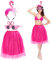 LOHAME 3tlg Flamingo Kostüm Damen Hawaii Kostüm Accessoire Flamingos Haarreif Brille Rosa Tuturock Tropischer Haarschmuck Flamingo Kostüm Zubehör für Hawaii Party Karneval Fasching Strandparty Sommer