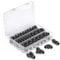 Innfeeltech 60 Stück 8mm schwarzes Push-to-Connect Pneumatik Fitting Kit, 15 gerade, 15 Splitter, 15 Winkel, 15 T-Typen Schnellverschluss Pneumatikverbinder