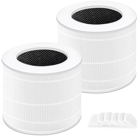 Laukowind Core Mini Replacement Filter Compatible with LEVOIT Core Mini Air Purifier, H13 True Hepa Filter & High-Efficiency Activated Carbon, 2 Pack Filter