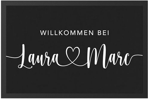 DEL MÀ Unique & Personal Personalisiert Fußmatte Einzugsgeschenk Wohnung Einweihungsgeschenk Geschenk zum Einzug ins Haus Fußabtreter Schmutzfangmatte für Innen 60x40 cm
